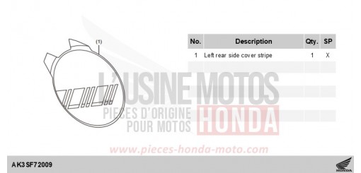 KIT,L RR SIDE COVER STRIPE *GRAY 1* CL500AS de 2025